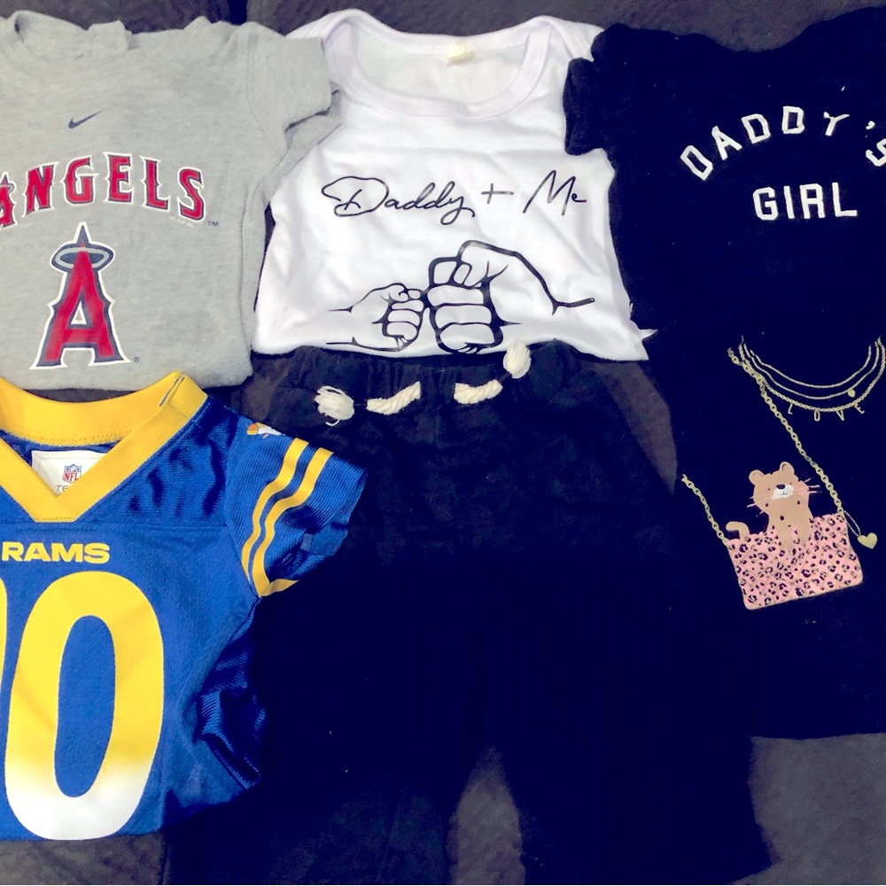 Baby girl clothes bundle-RAMS  ANGELS  DADDY GIRL